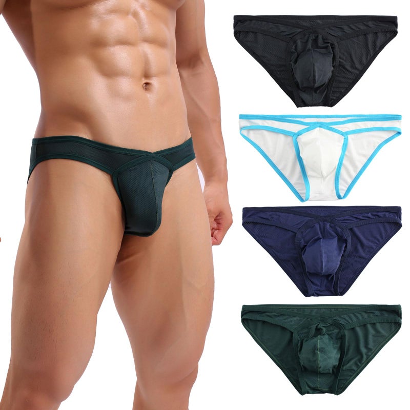 Summer Code Mens Sexy Micro Mesh Briefs Soft Breathable Bulge Pouch Underwear - Image 1